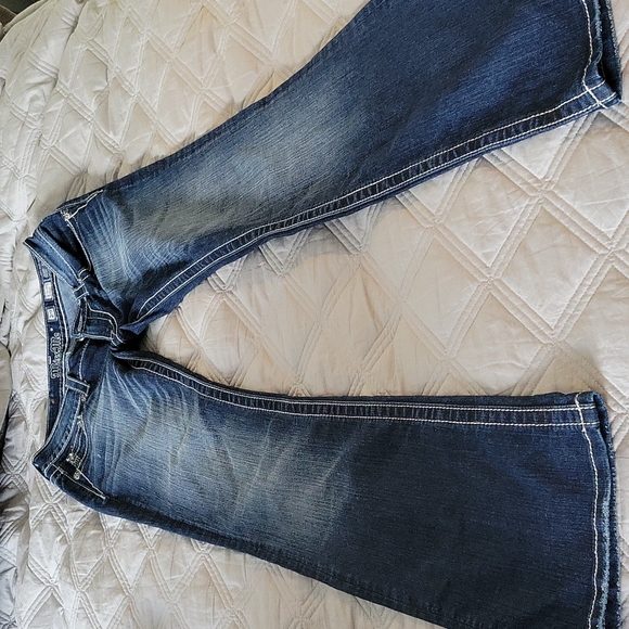 Miss Me Rhinestone Dark Wash Bootcut Jeans - Picture 4 of 16